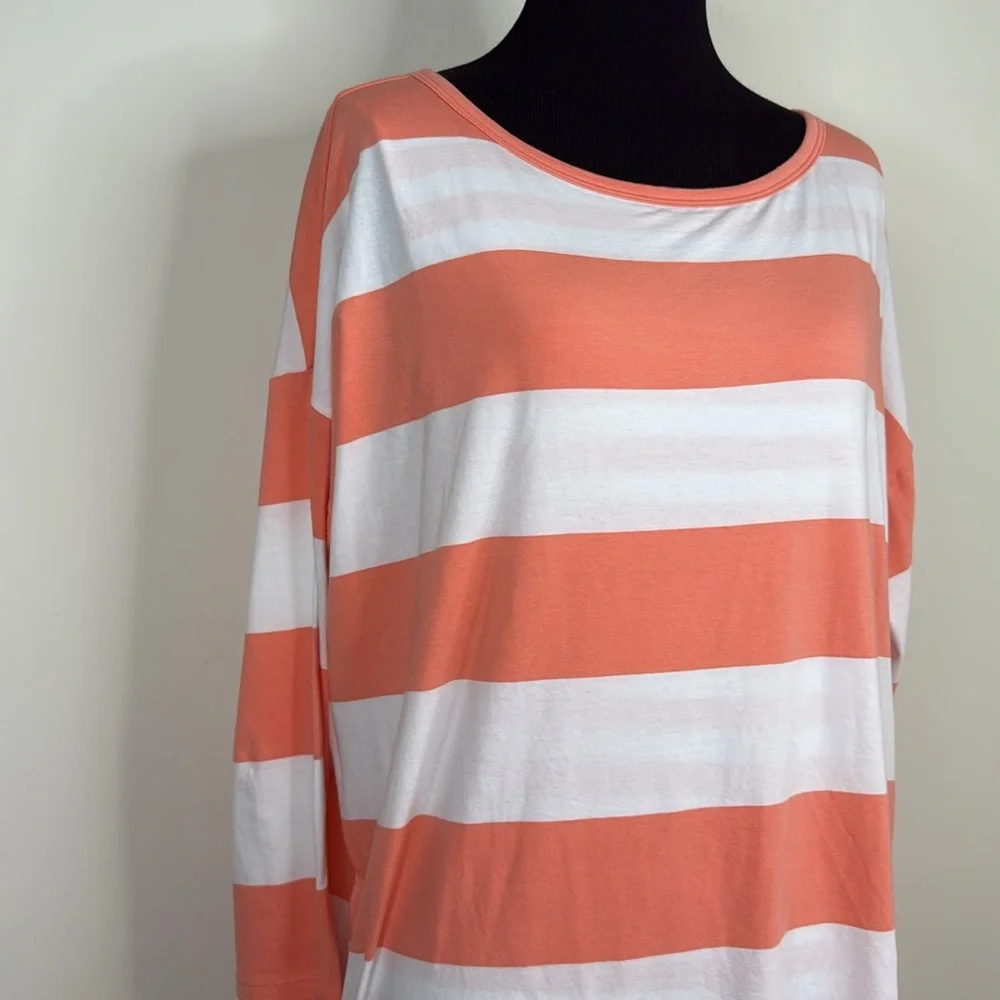 GARNET HILl Striped Coral and White Women's Dress M - Picture 3 of 9